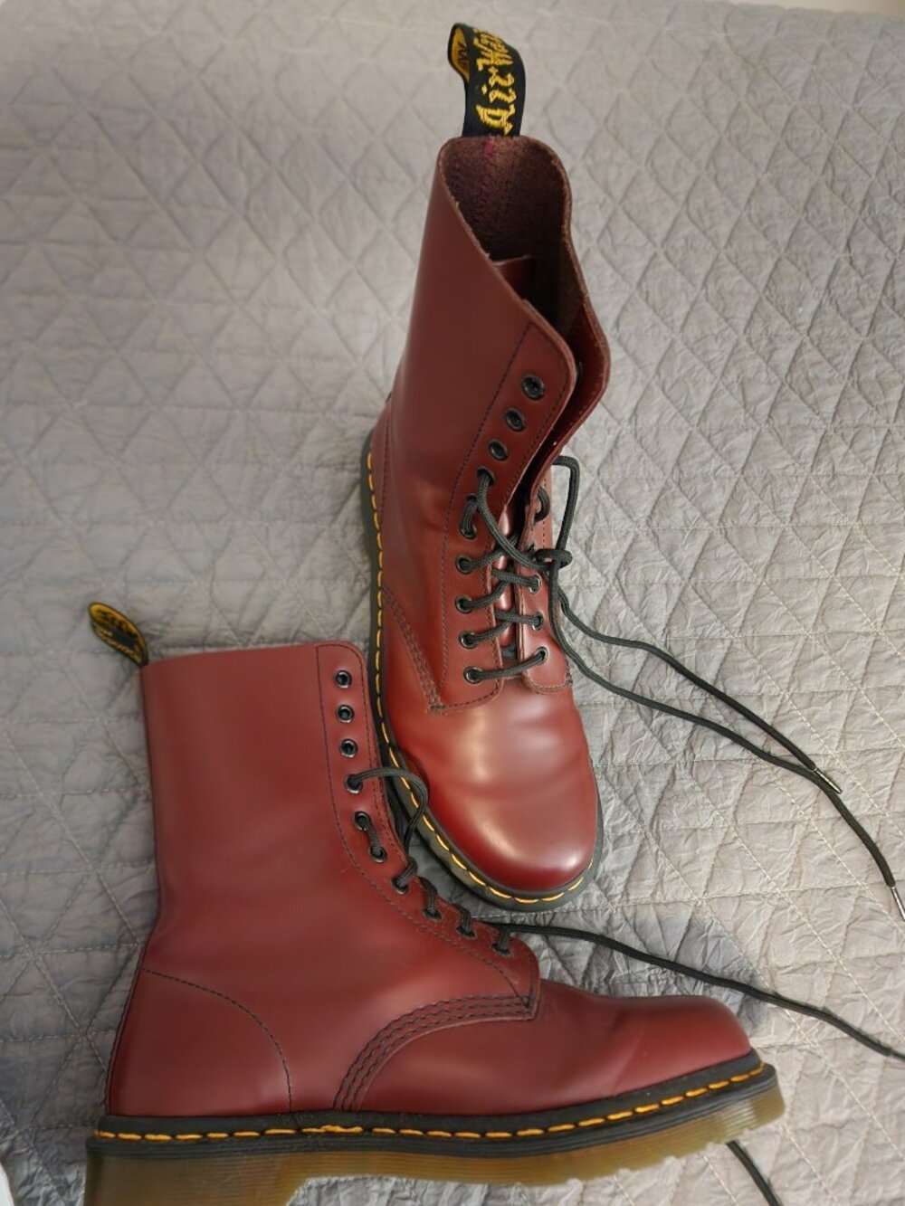 Burgundy Dr. Martens Boots View 2
